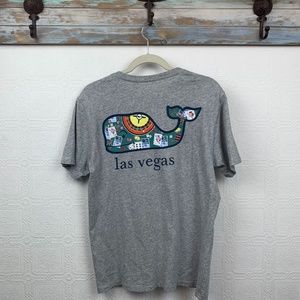 Vineyard Vines Mens Las Vegas T Shirt Small Whale Gray Short Sleeve
